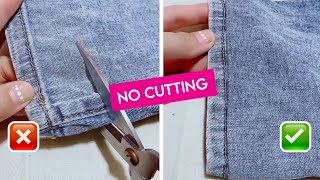 How to Hem Jeans Without Cutting Original Hem by hands [upl. by Rovner317]