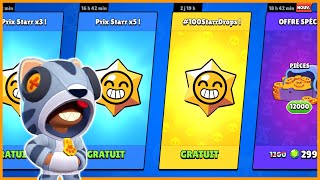 BRAWL STARS RECORD DU MONDE PACK OPENING 100 STARR DROPS  starrdrops [upl. by Adnohsek]