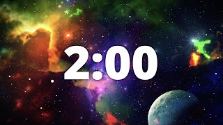 2 Minute Countdown Timer with Alarm and Deep Space Ambient Music  🌠Deep Space Galaxy 🌠 [upl. by Aloin]