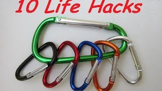 10 Life Hacks with Carabiners [upl. by Sirromed279]