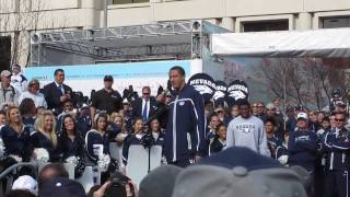 Chris Ault amp Colin Kaepernick Kraft Fight Hunger Bowl Pep Rally Union Square San Francisco 2011 [upl. by Yraek]