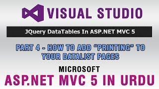 ASPNET MVC 5 Tutorial In Urdu  How to Add Printing functionality in DataList Pages [upl. by Mckee]