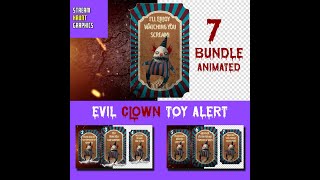 Terrifying Circus Clown Alerts Bundle 7 Macabre Evil Clown Animations Horror Stream Essentials [upl. by Annabelle]