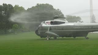 Marine One lifts off in a downpour but it looked awesome [upl. by Bautram]