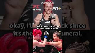 Gillian Robertson on Luana Pinheiro stealing her red kit at UFCVegas100 [upl. by Ecneitap]