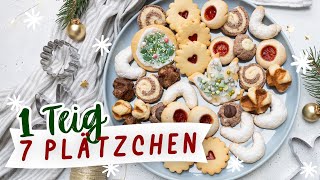 1 Teig 7 Plätzchen Einfach und schnell viele Plätzchen  Kekse backen  Plätzchenteller  TRYTRYTRY [upl. by Bertram]