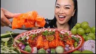 FINALLY SPICY SALMON MUKBANG OUR FAVOURITE FOOD  SASVlogs [upl. by Sikko]