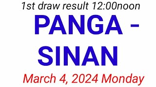 STL  PANGASINAN March 4 2024 1ST DRAW RESULT [upl. by Erreit]