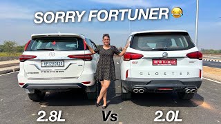 बहुत बुरी हार  TOYOTA FORTUNER VS MG GLOSTER DRAG RACE 🔥 [upl. by Cassandry]