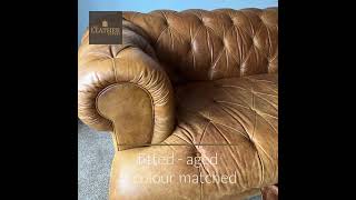 leatherrestoration leatherrepair furniturerestoration leathercouches [upl. by Ennayelsel]