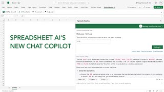 Spreadsheet AIs New Chat Copilot 20240918 [upl. by Thurlow]