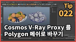 코스모스 프록시 파일을 폴리곤으로 바꾸는 법 Converting Cosmos Proxy file into Polygon Mesh in Maya [upl. by Ocihc570]