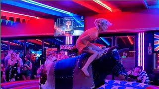 mrbenidorm mechanical bull rider🐮July 22rd 2023🐂 [upl. by Ggerg]