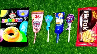 Lots of rainbow cake With Lolipop  Lolipop unpacking video  Satisfying unpacking video [upl. by Drooff937]