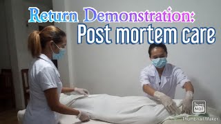 Return Demonstration Post mortem care [upl. by Silado]