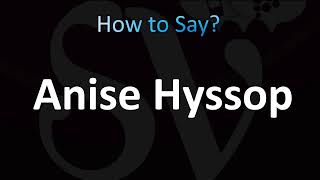 How to Pronounce Anise Hyssop CORRECTLY [upl. by Ladnyc249]