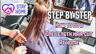 HOW TO CUT A ONE LENGTH HAIRCUT  HAIR TUTORIAL  STEP BY STEP [upl. by Calie]