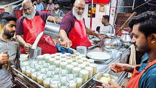 DOODH DAHI MAWA RABDRI LASSI  Old MEN Making 500 GLASS DOODH LASSI  FASTEST LASSI MAKER PAKISTAN [upl. by Arrio663]