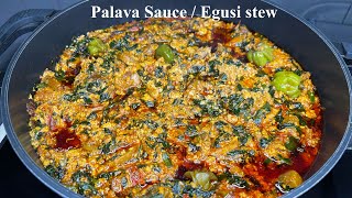 How To Make Palava Sauce 🇬🇭 Egusi Stew  Recipe  Step By Step  Lovystouch [upl. by Aslam]