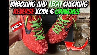 Unboxing best reps shoes  Kobe 6 Reverse Grinches from Stockxkicks [upl. by Hsekar]