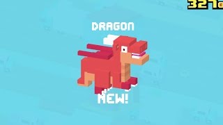 Crossy Road · Gameplay · Hipster Whale unlocks Dragon [upl. by Annaoj]