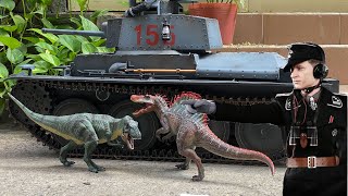 Panzer 38t  16 scale RC Tank  Action Figure  Michael Wittmann  Tyrannosaurus Rex Spinosaurus [upl. by Bocaj]