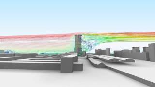 OpenFoam Paraview en Blender animatie Actiflow windhinder Den Haag [upl. by Kaasi856]