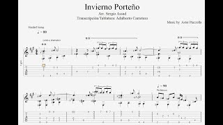 Invierno PorteñoAstor PiazzollaArr Guitarra Sergio AssadTablaturaPartituraSheet MusicPDFFree [upl. by Alvy]