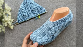 Flat Knit Cable Socks Slippers [upl. by Airasor]