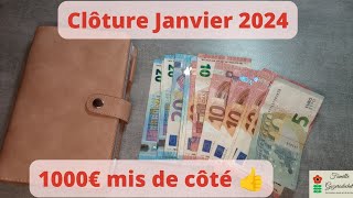 clôture janvier 2024 1000euros dans les épargnes [upl. by Lovich]