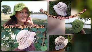 Cómo tejer un Sombrero de verano o Gorro Piluso a Crochet su diseño paso a paso con ideas y tips [upl. by Leunad]