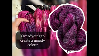 In the Dye Pan Episode 5  Overdyeing an imperfect skein of yarn to create Goth Barbie [upl. by Atiuqrehs]