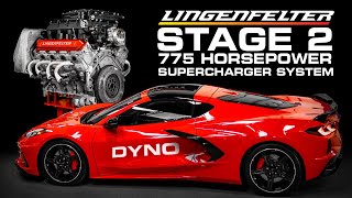 DYNO  Lingenfelter STAGE 2 C8 Corvette 775 Horsepower Supercharger System [upl. by Ahsetel366]