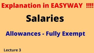 Salaries  Allowances  Fully Exempt Deep explanation [upl. by Nidak]