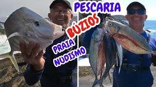 PESCARIA em BUZIOS PRAIA BRAVA PRAIA DE NUDISMO PESQUEIRO OLHO DE BOI fishing pesca buzios fish [upl. by Thaddus]