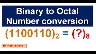 Binary to Octal Conversion In Hindi  How to Convert Binary to Octal By Rohit Shanu [upl. by Ralyks]