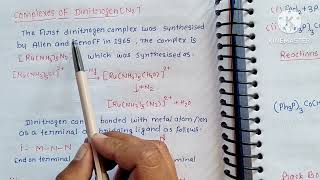 Complexes of dinitrogen dioxygen Tertiary phosphine [upl. by Aelat]