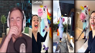 Sli React Ladbabys When Mum turns Dad into a Unicorn 🤣🦄 [upl. by Embry]