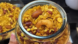 Poha Chivda Recipe  Atukula Mixture  Tea Time Snack Recipe [upl. by Tove]