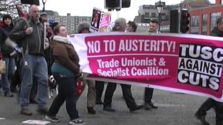 Bristol Demo March No to Budget Cuts  Socialist Party [upl. by Ivar]