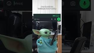 Baby Yoda gruptaki arkadaşlar yazıyor 😂  Baby Yoda babyyoda [upl. by Norval560]