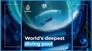 Dubai opens world’s deepest diving pool [upl. by Nage]