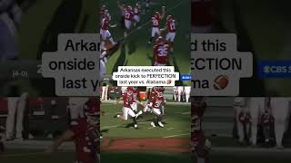 Arkansas executed this onside kick to PERFECTION vs Alabama 🏈 shorts [upl. by Gilbertine6]