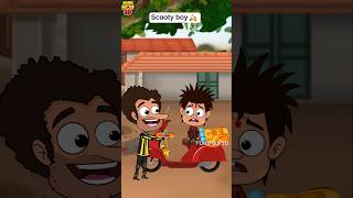 Scooty Boy🤣 funmoji2d bike newbike race shortsvideo shorts rider cartoon mamaalludu [upl. by Patric]