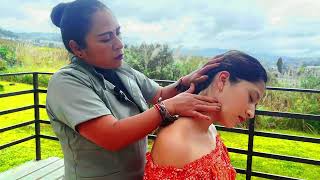 MARTHA♥PANGOL amp MARCELA 💗ASMR RELAXING AND SPIRITUAL MASSAGE FOR HEAD NECK AND HALF BACK NATURAL [upl. by Drwde]