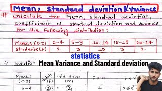 calculate standard deviation and its coefficient  Calculate Variance  Calculate means Statistics [upl. by Kcirdec]