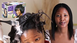 How I relax my hair at home  No Burn Relaxer Routine [upl. by Grossman]