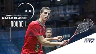 Squash  Qatar Classic 2017 Rd 1  Roundup Pt 1 [upl. by Paulette]