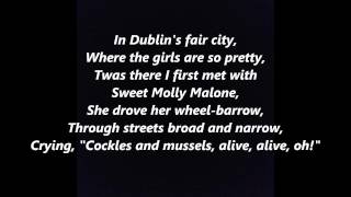 MOLLY MALONE Cockles and Mussels In Dublins Fair City Ireland IRISH folk song words lyrics text [upl. by Philbo]