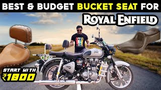 Best amp Budget Bucket Seat with Backrest for Royal Enfield Classic 350CC Gunmetal Grey  Under ₹2000 [upl. by Rumpf]